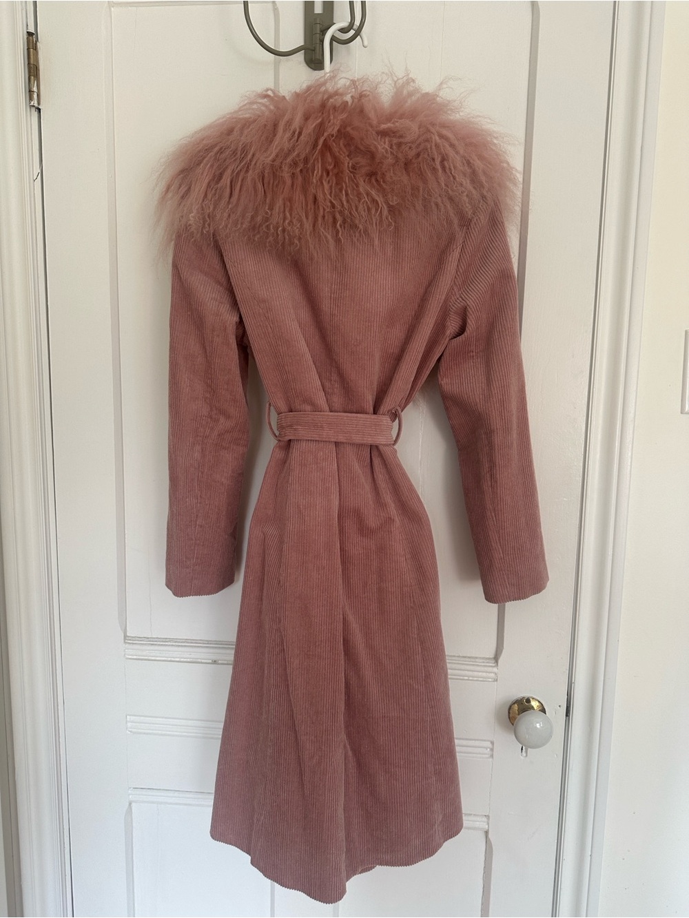 Charlotte Simone Pink Corduroy Wrap Coat in perfect condition size medium - Picture 4 of 5